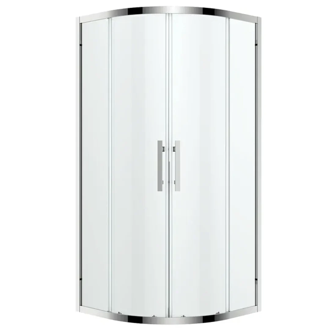 Oceano Louve Curved Slider Front 900 X 900 X 2000 Chrome - Image 2