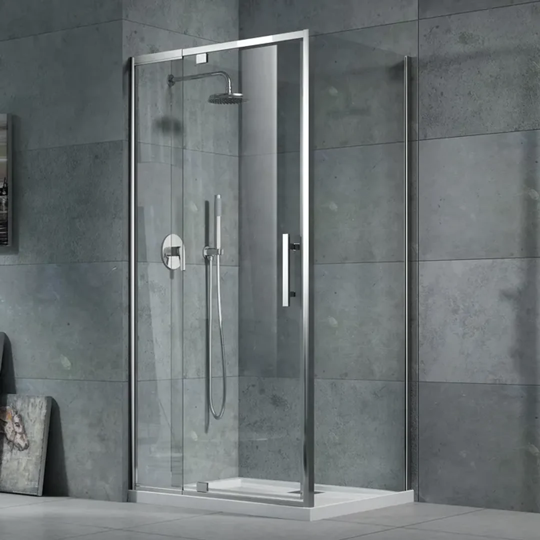 Oceano Louve Square Pivot Front Screen 1000 X 2000 Chrome - Image 4