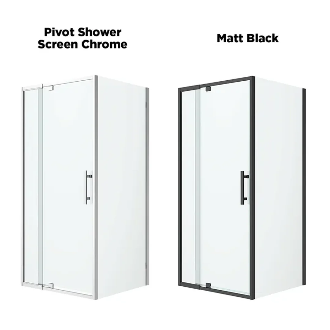 Oceano Louve Square Pivot Front Screen 1000 X 2000 Matte Black - Image 3