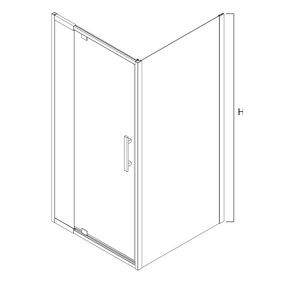 Oceano Louve Square Pivot Front Screen 900 X 2000 Chrome - Image 6