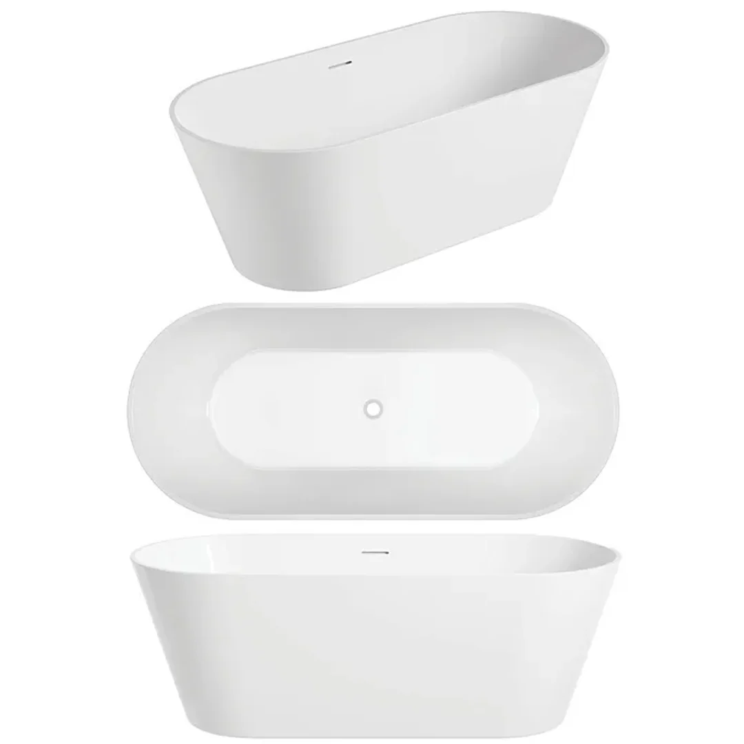 Oceano Nava 1700 Freestanding Bath White 1700mm X 730mm - Image 4