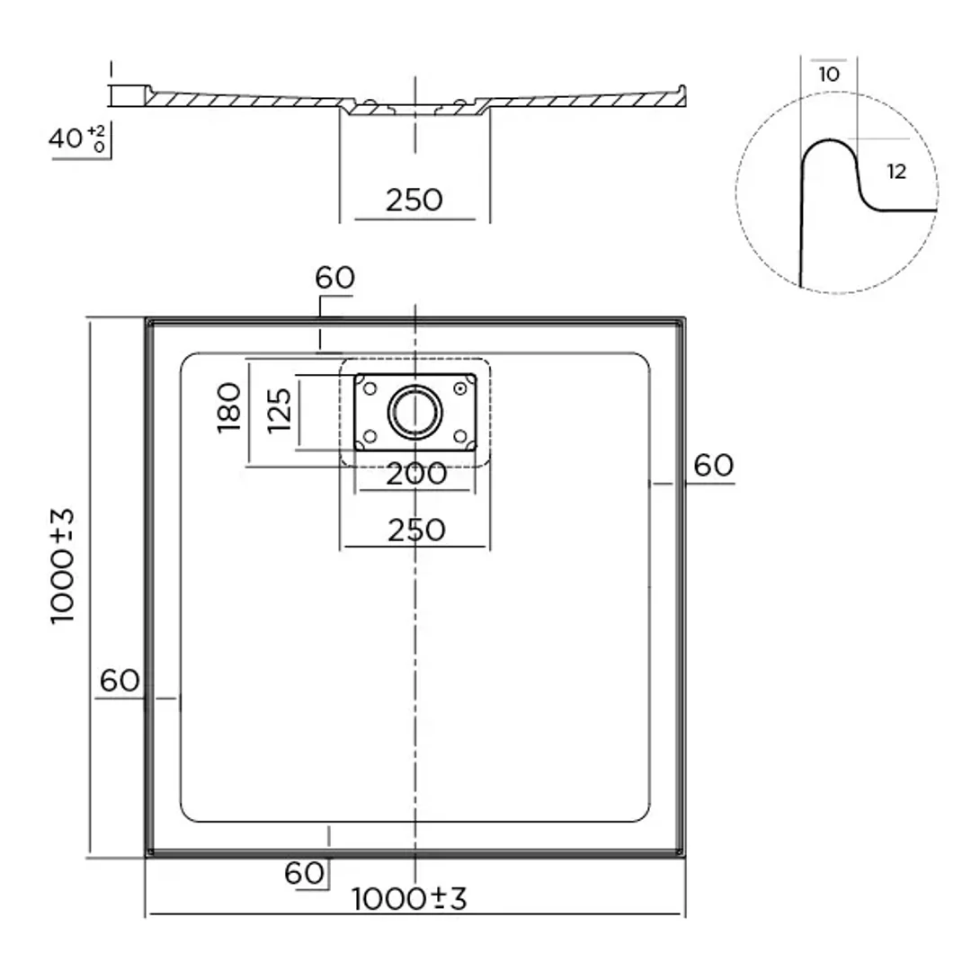 Oceano Stonelite Metro Base Rear Outlet White Waste Cover  1000 X 1000 - Image 3