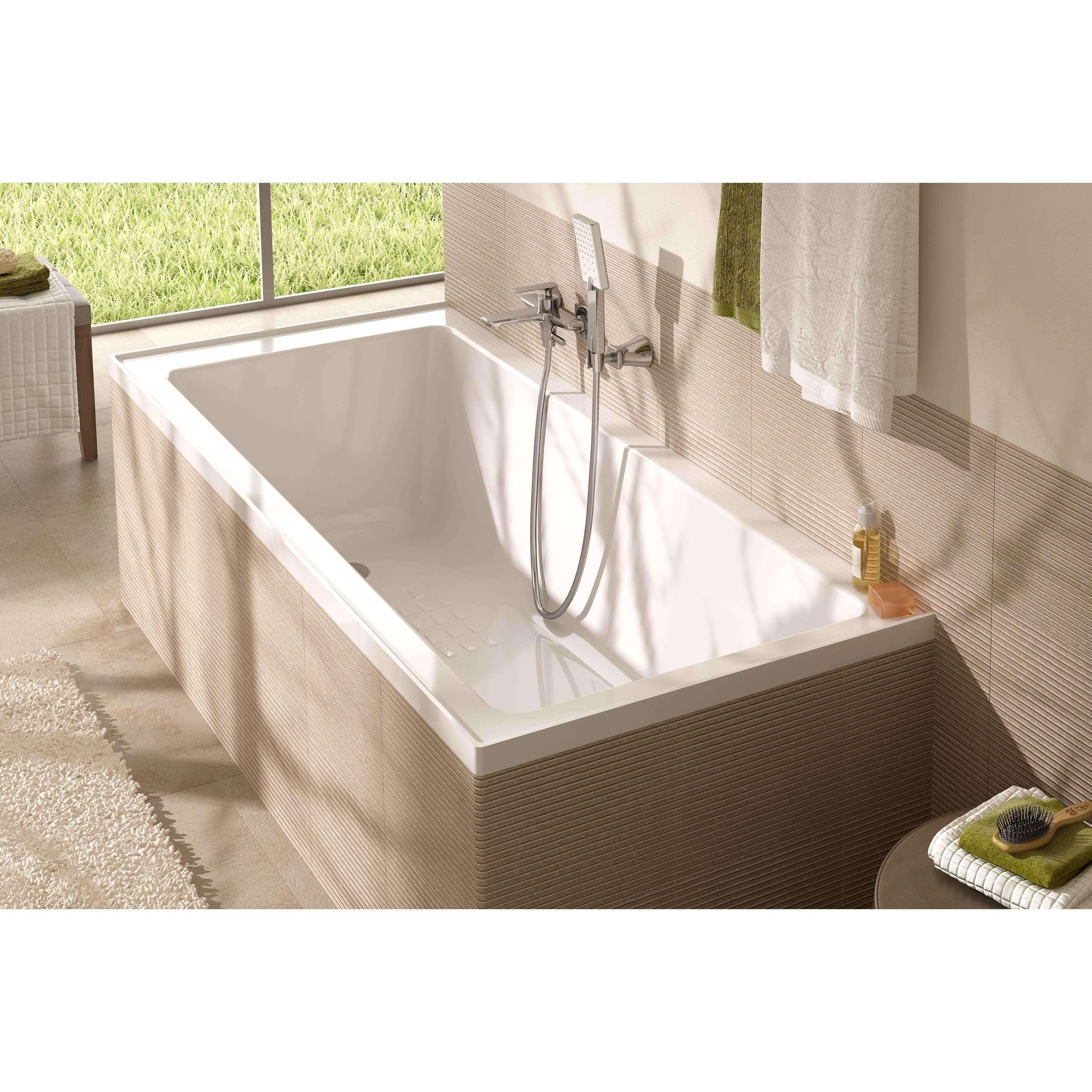 Oceano Urban Inset Bath White Anti Slip 1675mm - Image 3