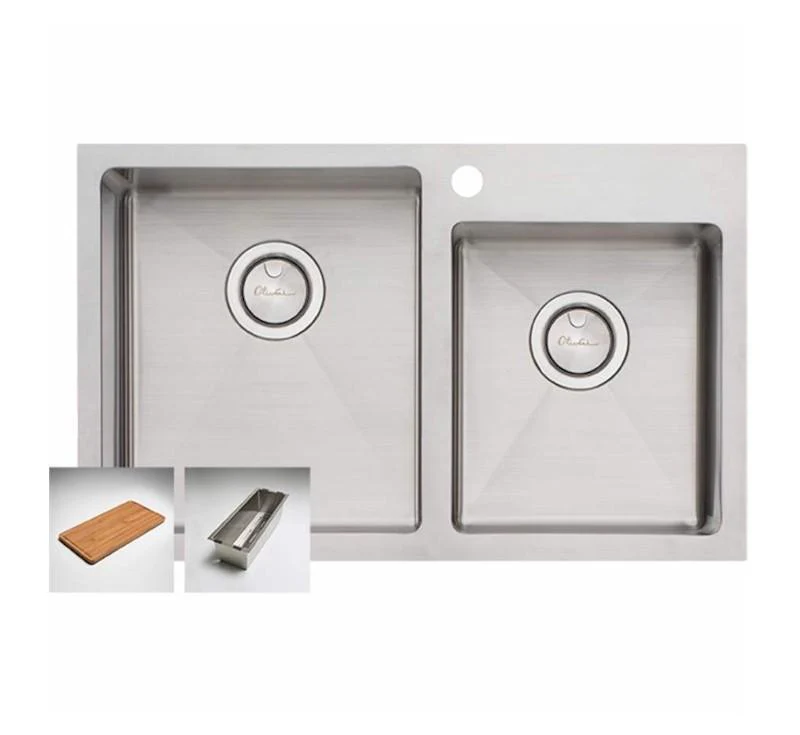 Oliveri Apollo 1 & 3/4 R/H Offset Bowl Sink 1 Tap Hole