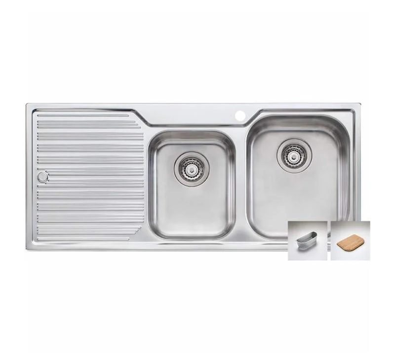Oliveri Diaz 1 & 3/4 Bowl Topmount Sink With L/H Drainer 1 Tap Hole