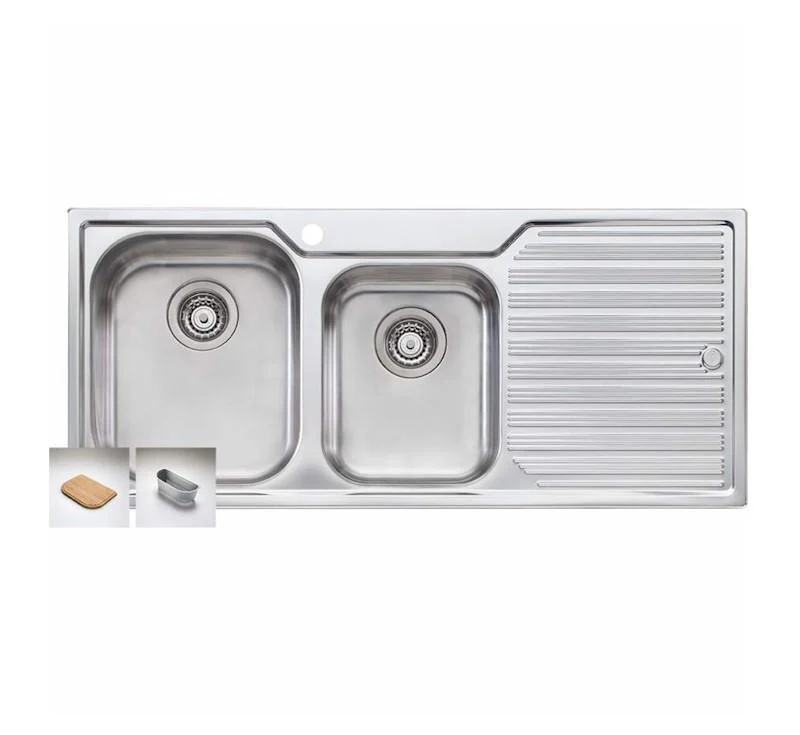 Oliveri Diaz 1 & 3/4 Bowl Topmount Sink With R/H Drainer 1 Tap Hole