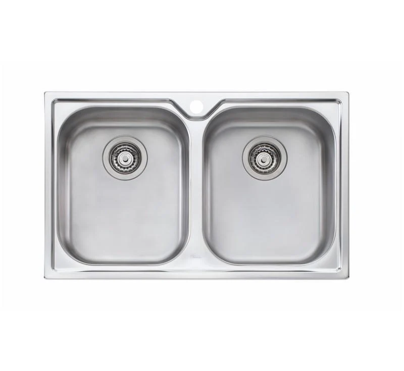 Oliveri Diaz Double Bowl Topmount Sink 1 Tap Hole