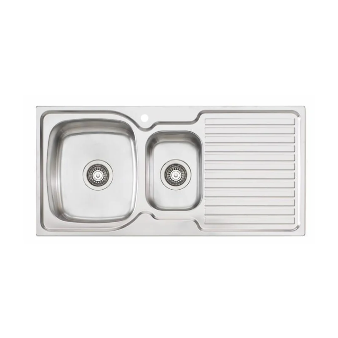 Oliveri Endeavour 1 & 3/4 Bowl Topmount Sink R/H Drainer 1 Tap Hole - Image 2