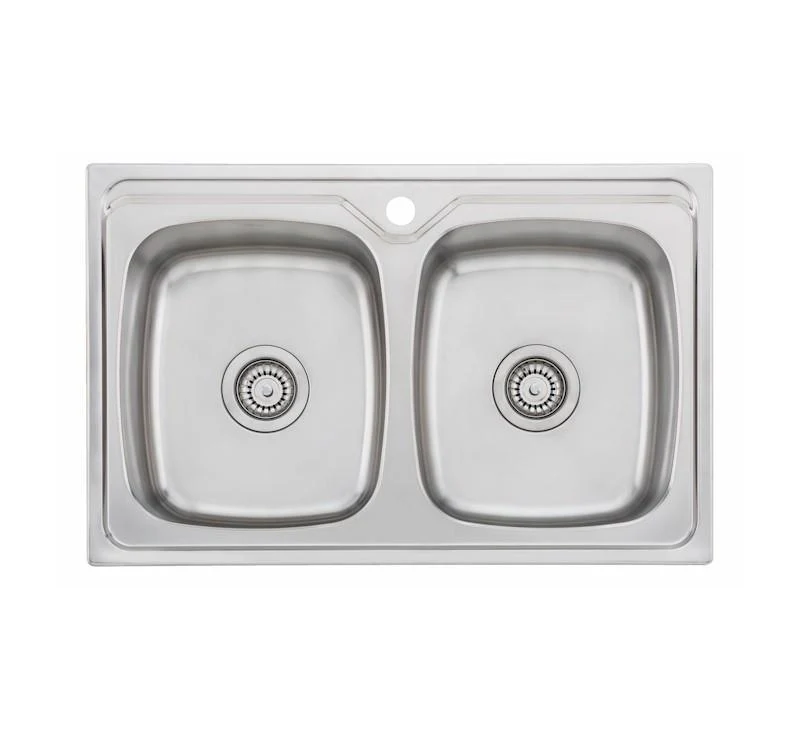 Oliveri Endeavour Double Bowl Universal Sink 1 Tap Hole