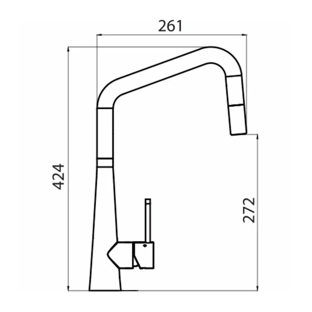 Oliveri Stainless Steel Stainless Pull Out Square G'Neck LEAD FREE - Image 6