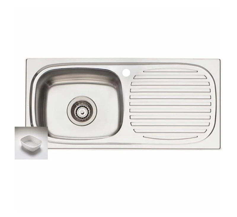 Oliveri Martini Single Bowl Topmount Sink R/H Drainer 1 Tap Hole