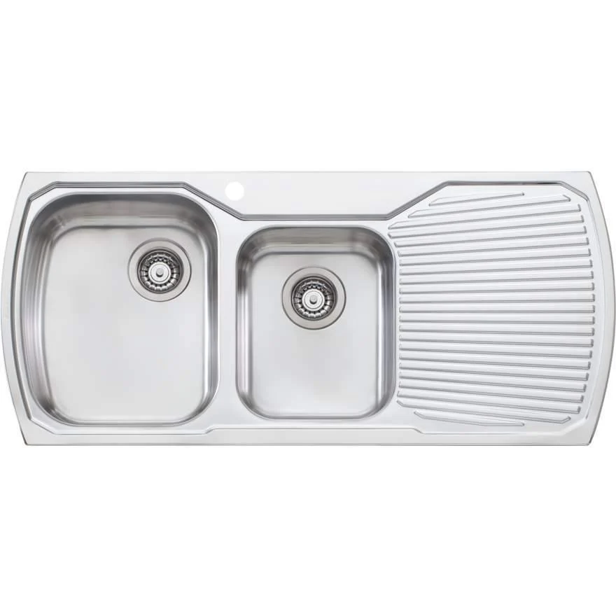 Oliveri Monet 1 & 3/4 Bowl Topmount Sink With Drainer 1 Tap Hole - Image 3