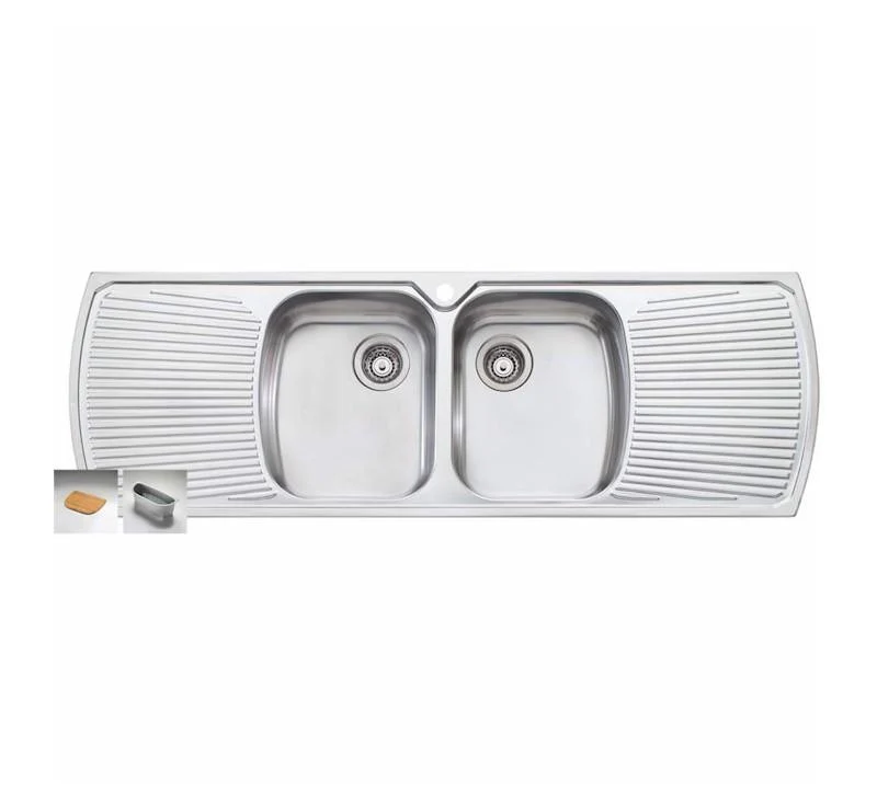Oliveri Monet Double Bowl Topmount Sink Dbl Drainer 1 Tap Hole