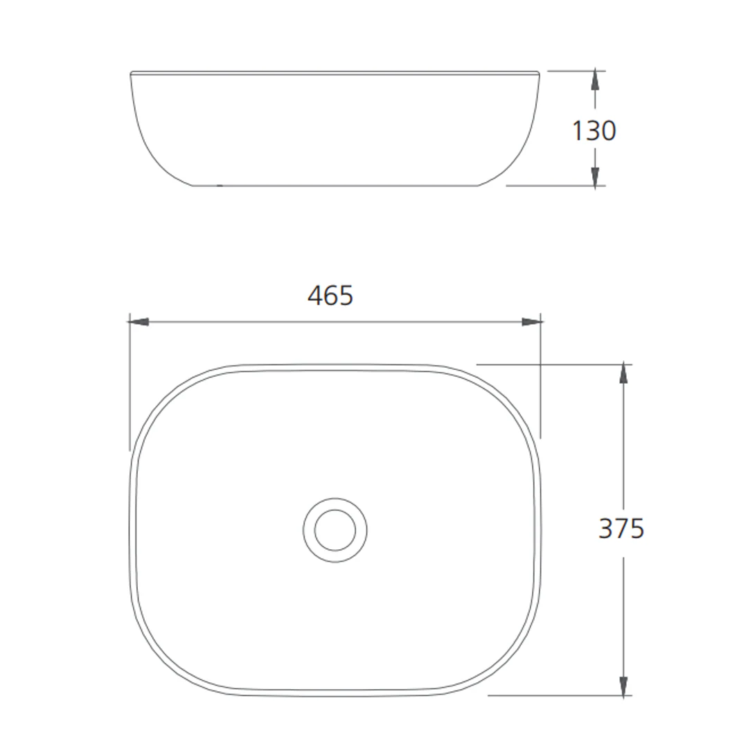 Oliveri Naples Black Line Counter Top Basin White - Image 2