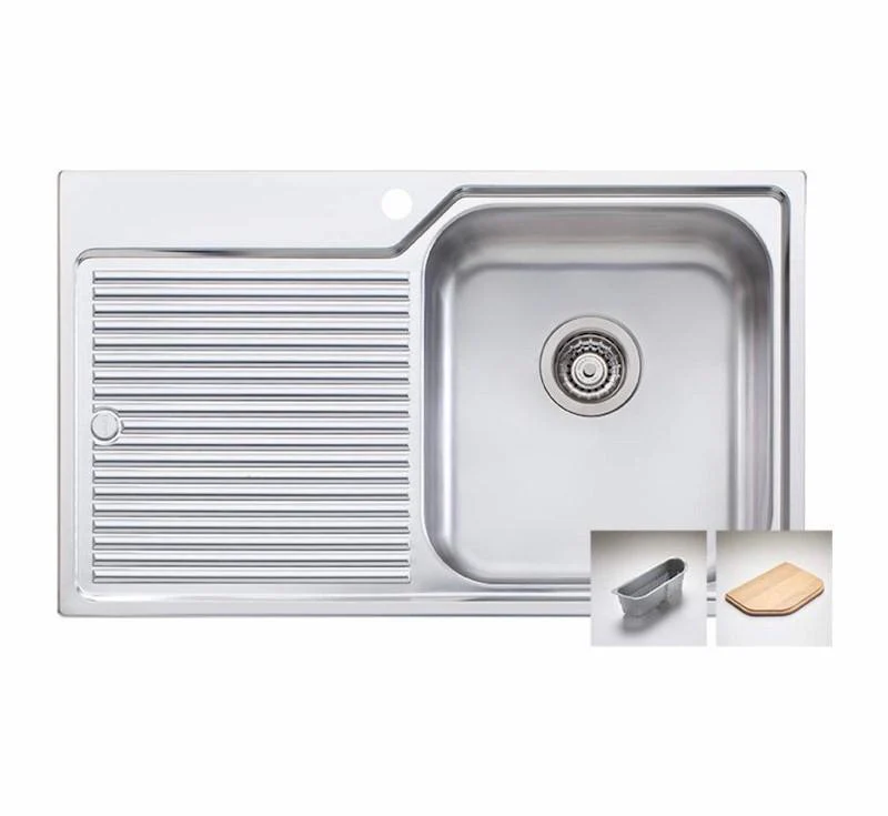 Oliveri Nu-Petite Single Bowl Topmount Sink L/H Drainer 1 Tap Hole