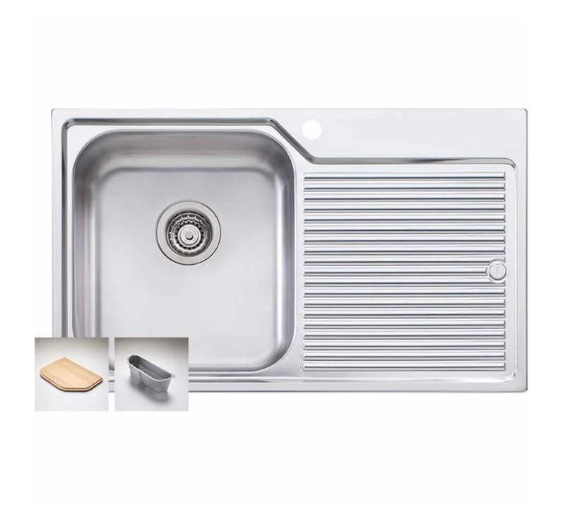Oliveri Nu-Petite Single Bowl Topmount Sink R/H Drainer 1 Tap Hole