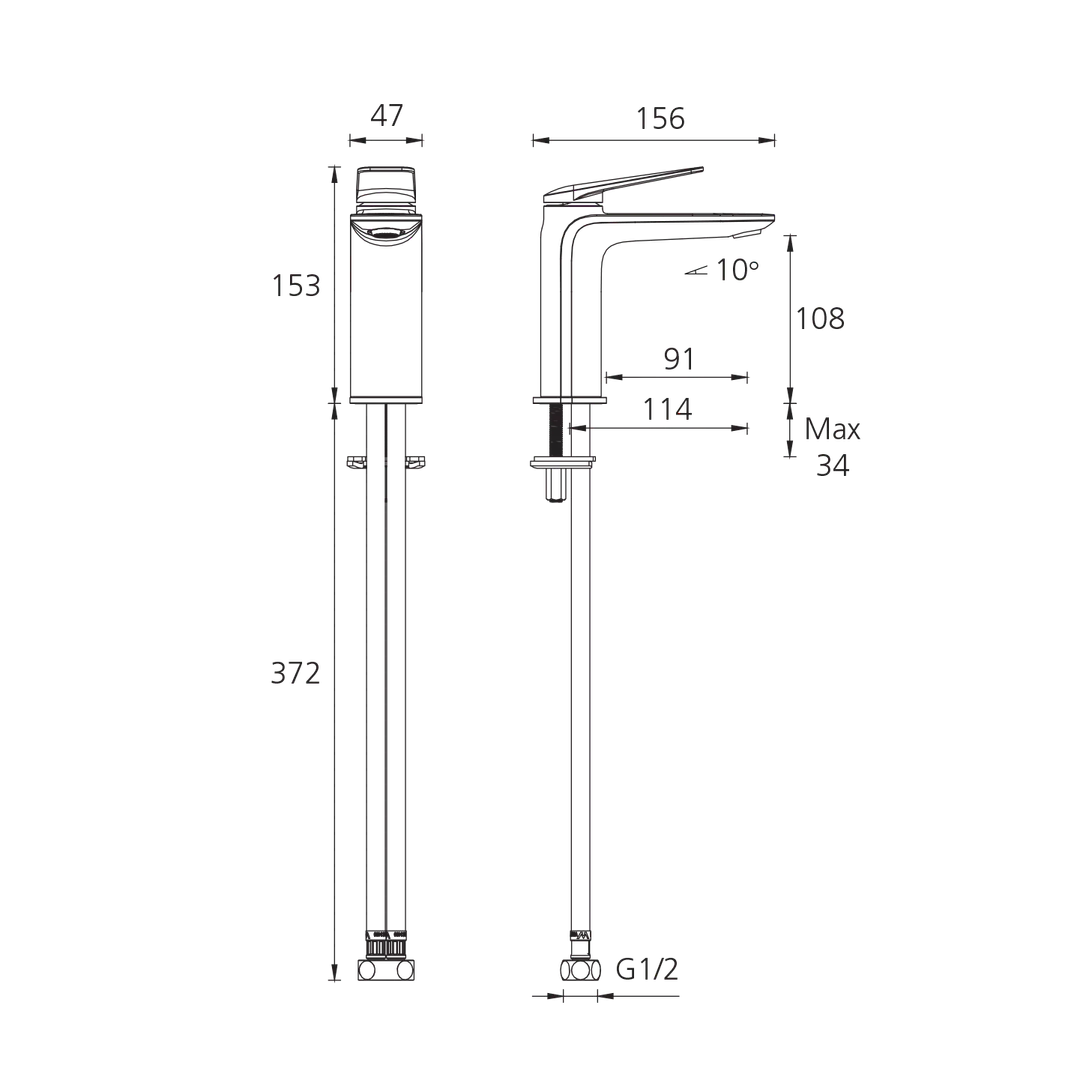 Oliveri PA069526FMB Paris Basin Mixer Matte Black - Image 2