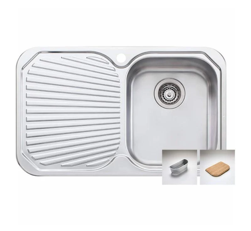 Oliveri Petite Single Bowl Topmount Sink L/H Drainer 1 Tap Hole