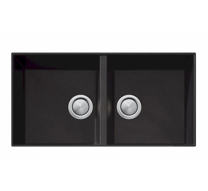 Oliveri Santorini Black Double Bowl Undermount Sink Nth