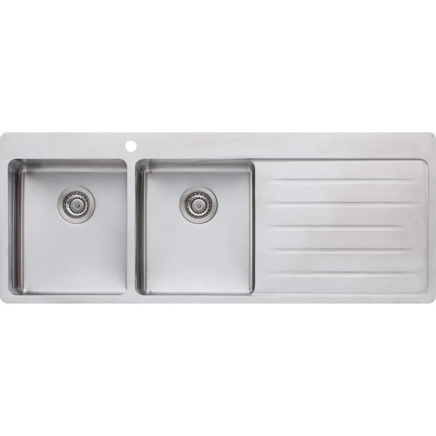 Oliveri Sonetto Double Bowl Topmount Sink R/H Drainer 1 Tap Hole - Image 4