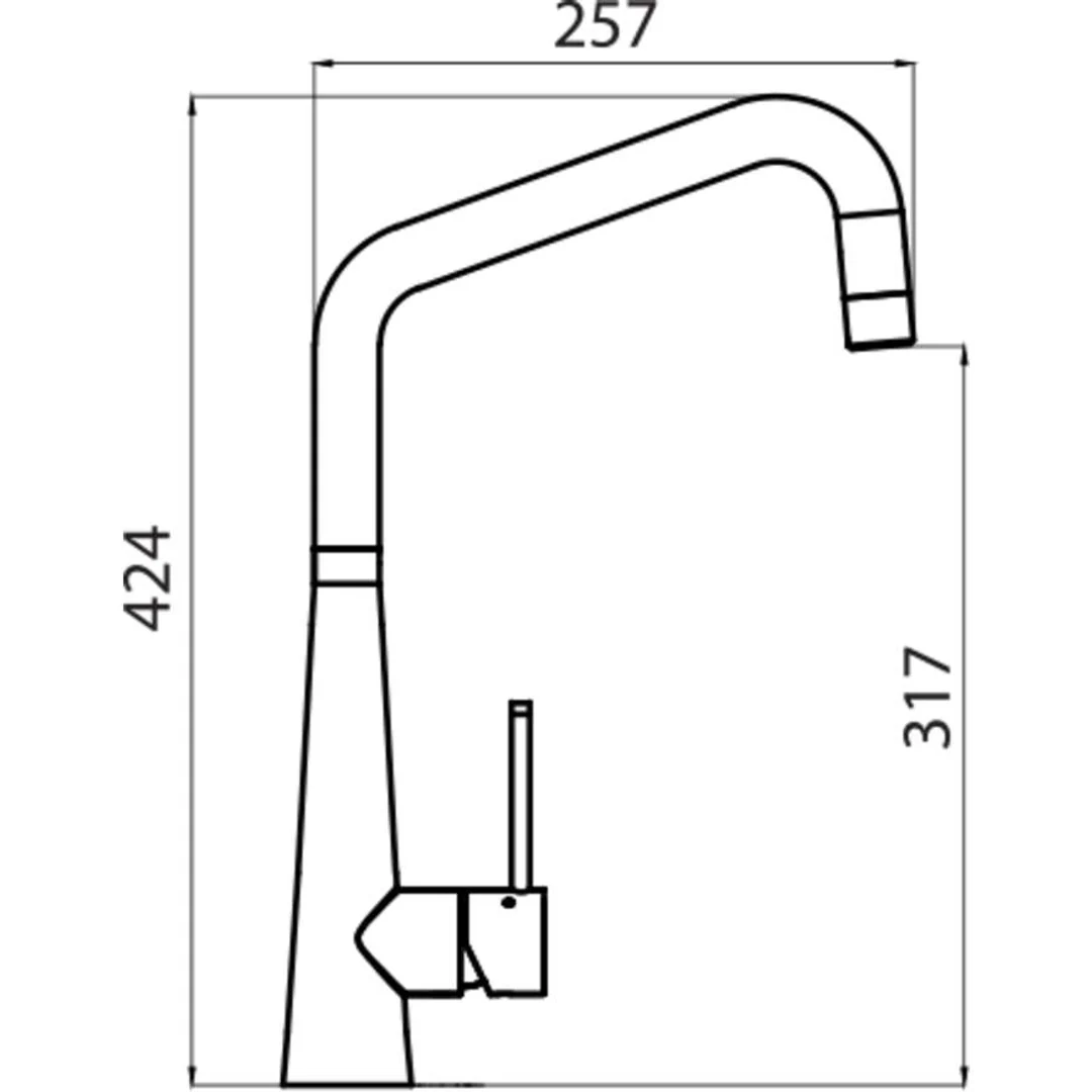 Oliveri Stainless Steel Gunmetal Square Gooseneck LEAD FREE - Image 2