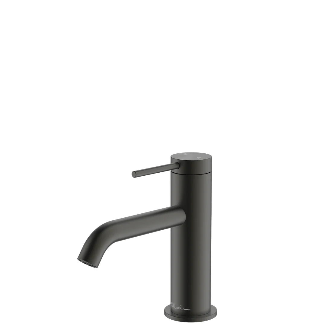 Oliveri VE103505FGM Venice Basin Mixer Curved Gunmetal