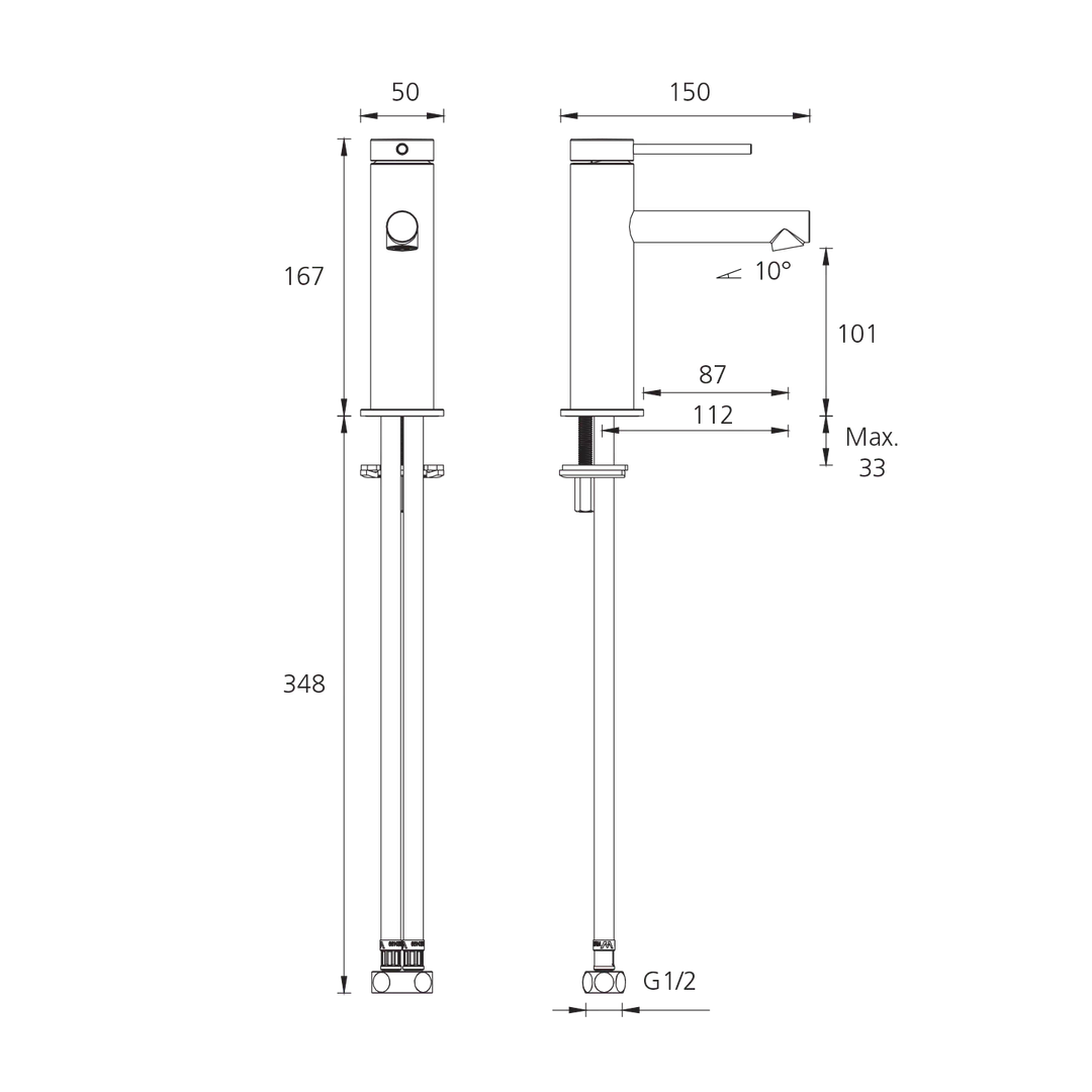 Oliveri VE106503FCG Venice Basin Mixer Stra Classic Gold - Image 2