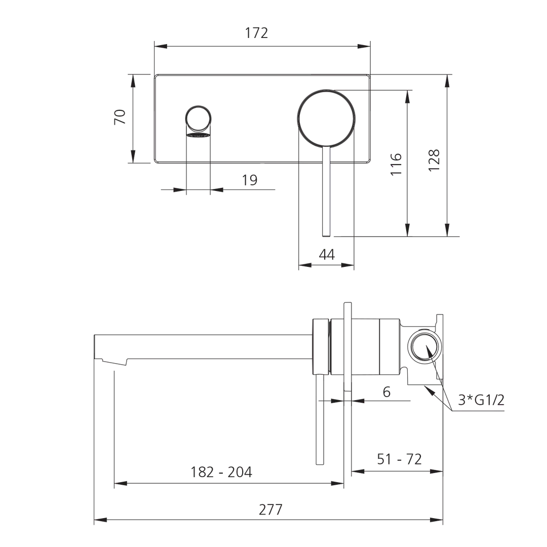 Oliveri VE108500FCR-TK Venice W/M Set Str Trm Chrome - Image 2