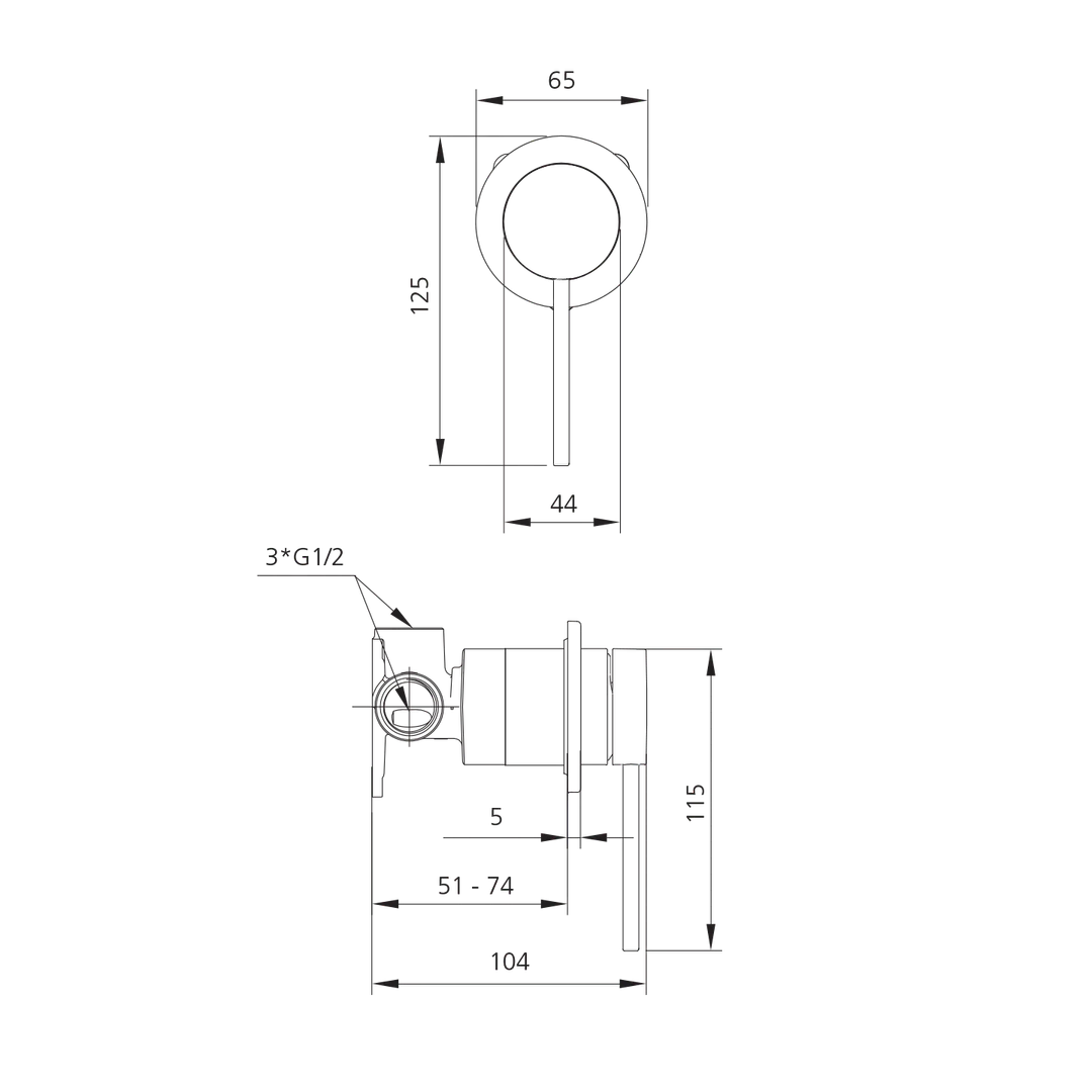 Oliveri VE111500FCR-TK Venice W/Mix Str Trim Chrome - Image 2