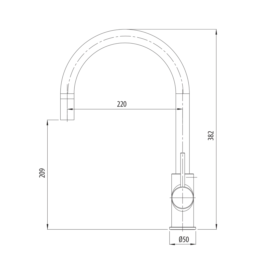 Oliveri VE520FCR-P Venice P-Out Gooseneck Mixer Chrome LEAD FREE - Image 2