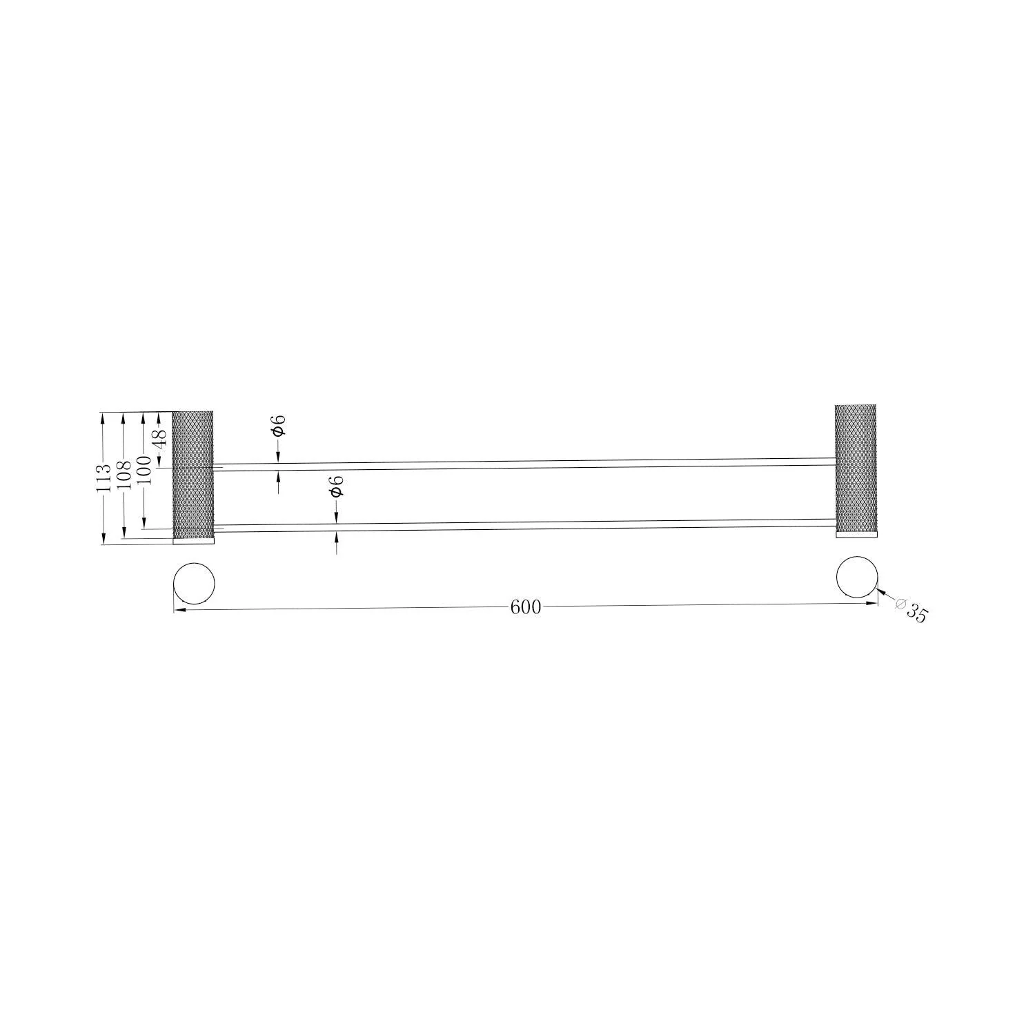 Nero Opal Double Towel Rail Brushed Bronze 600mm - Image 8