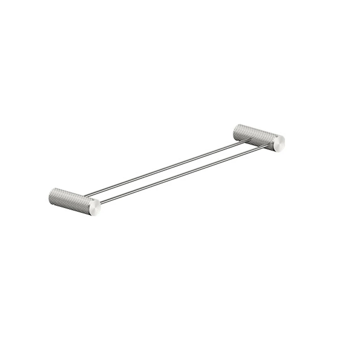 Nero Opal Double Towel Rail Brushed Nickel 600mm