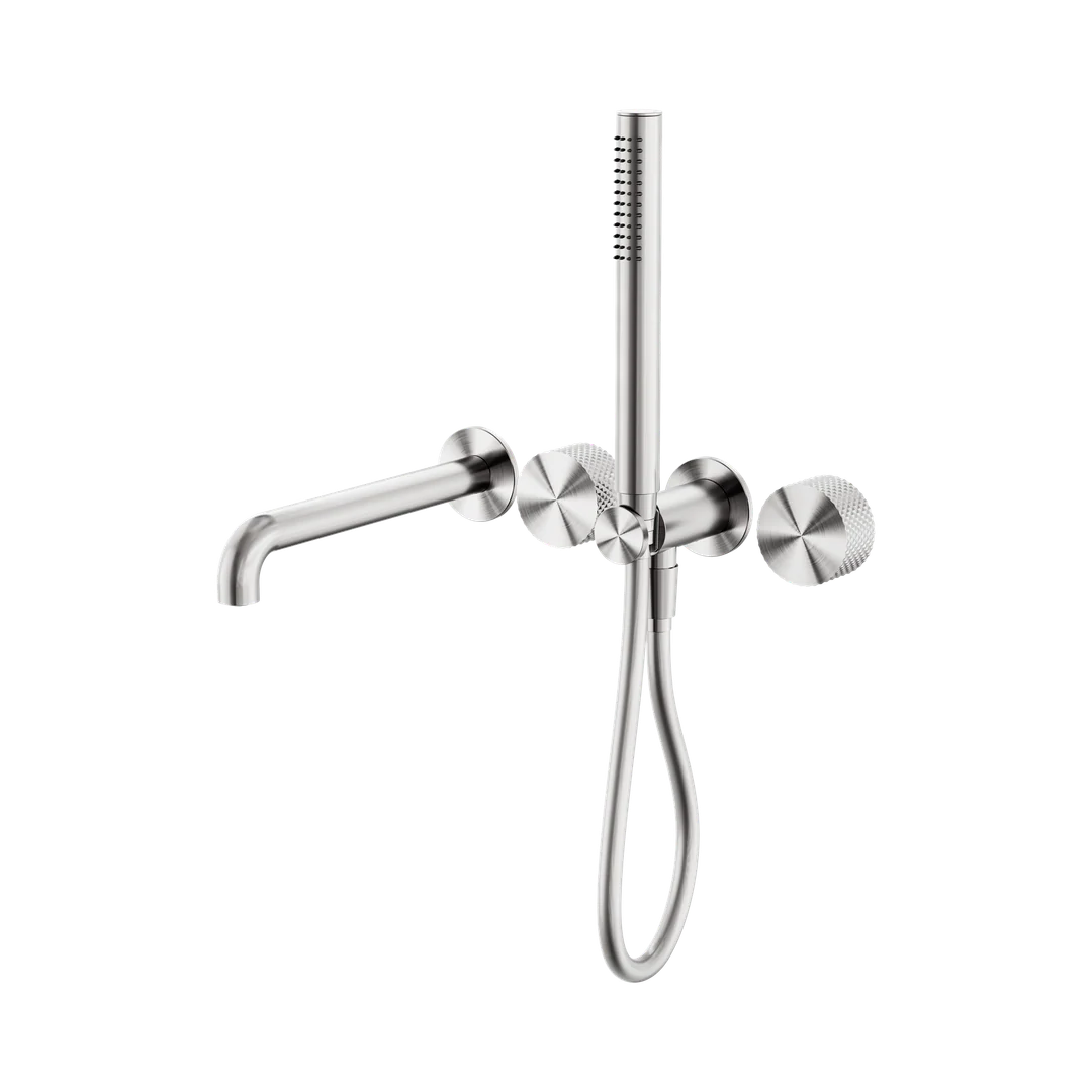 Opal Progressive Nero Shower System Separate Plate With Spout 230Mm - Brushed Nickel