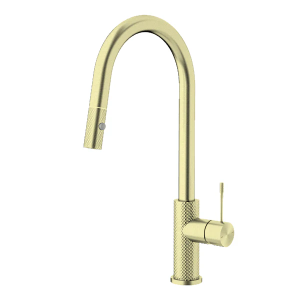 Nero Opal Pull Out Sink Mixer with Veggie Spray - Brushed Gold - Image 4