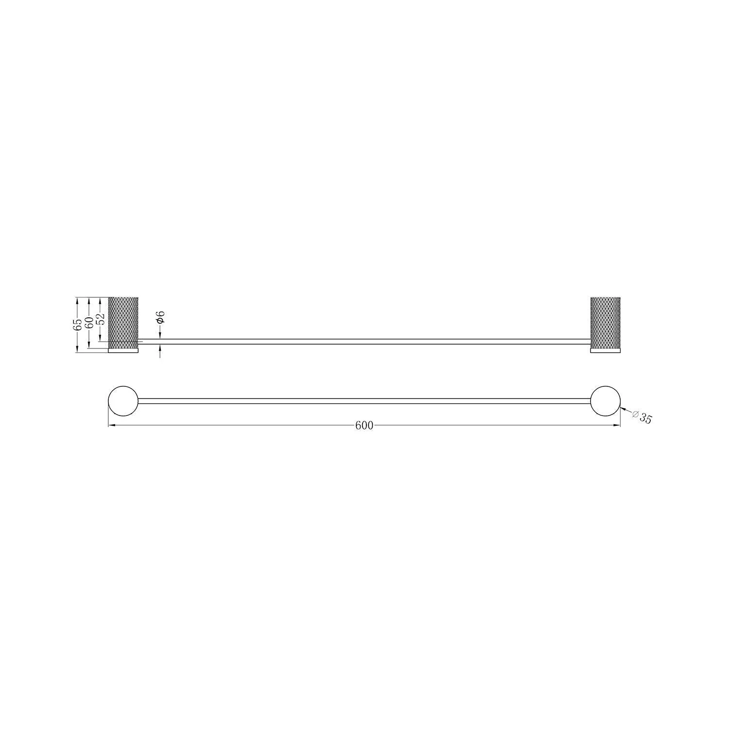 Nero Opal Single Towel Rail Brushed Nickel 600mm - Image 8