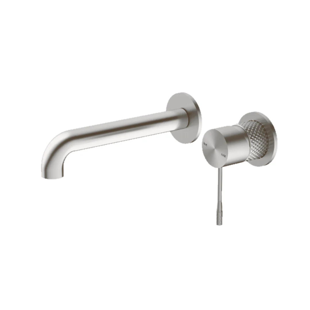 Nero Opal Wall Basin/Bath Mixer Brushed Nickel - Image 2
