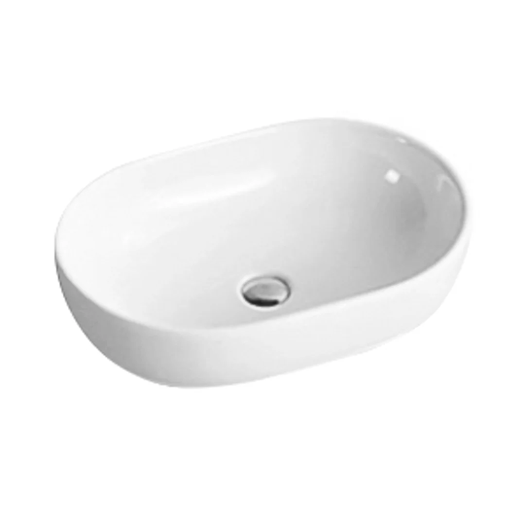 OTTI ABOVE COUNTER BASIN WITH NO OVERFLOW GLOSS WHITE SIZE: 590*405*145 - Image 2