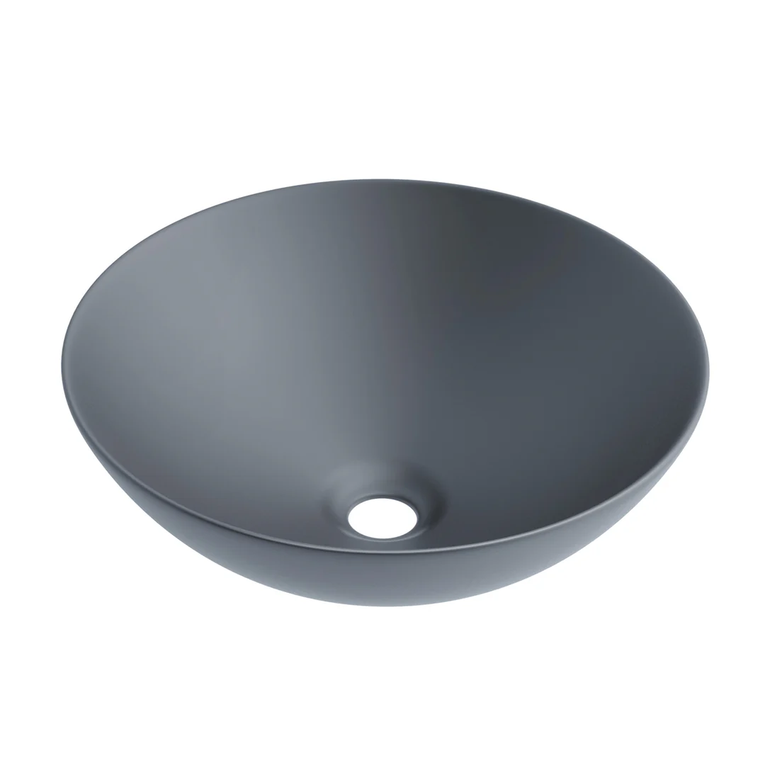 Otti Above Counter Round Slim Basin Ultra Slim Matt Graydimension: 400X400X135 - Image 2