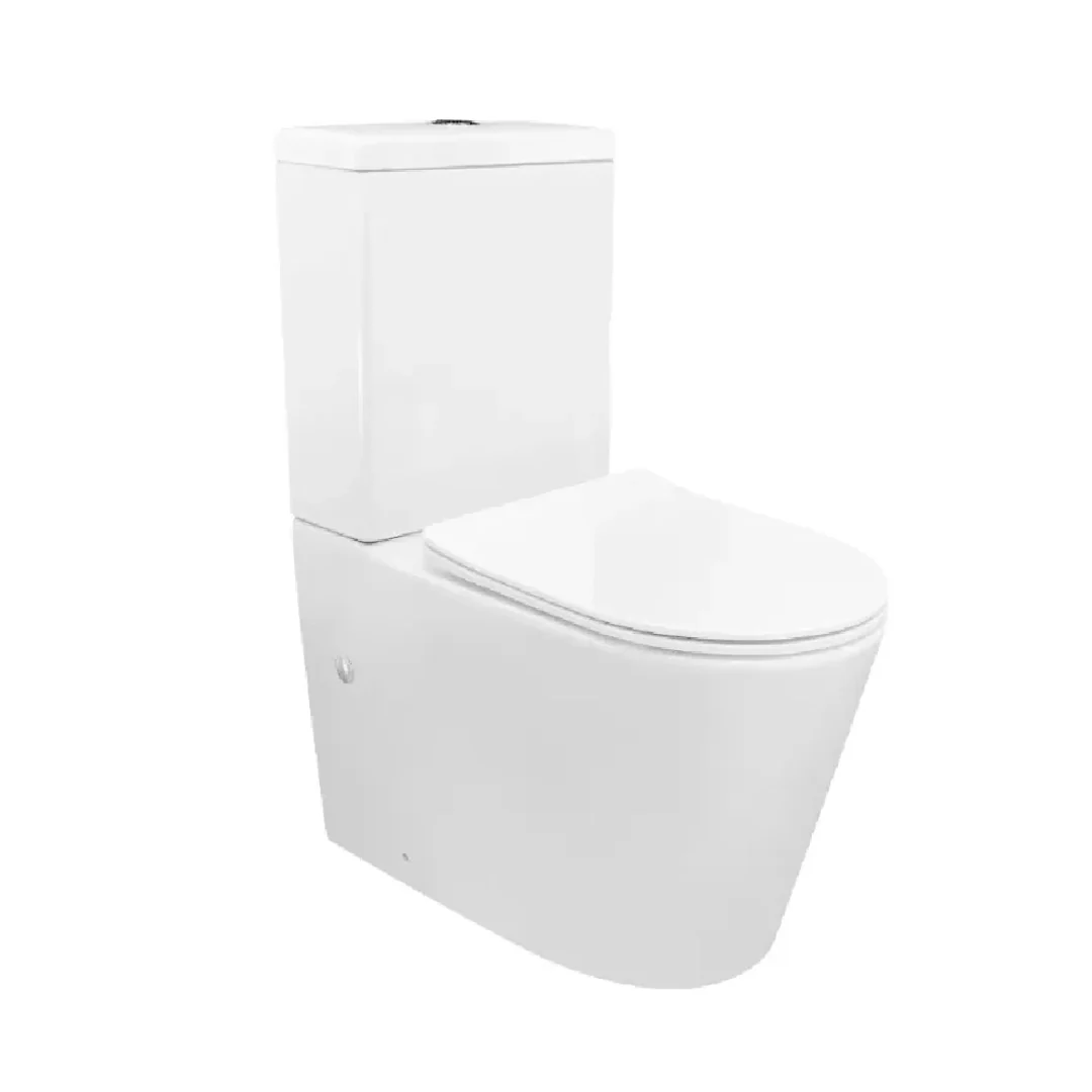 OTTI ALZANO RIMLESS BTW TOILET SUITE WITH R& T CISTERN & SLIM SEAT - Image 2