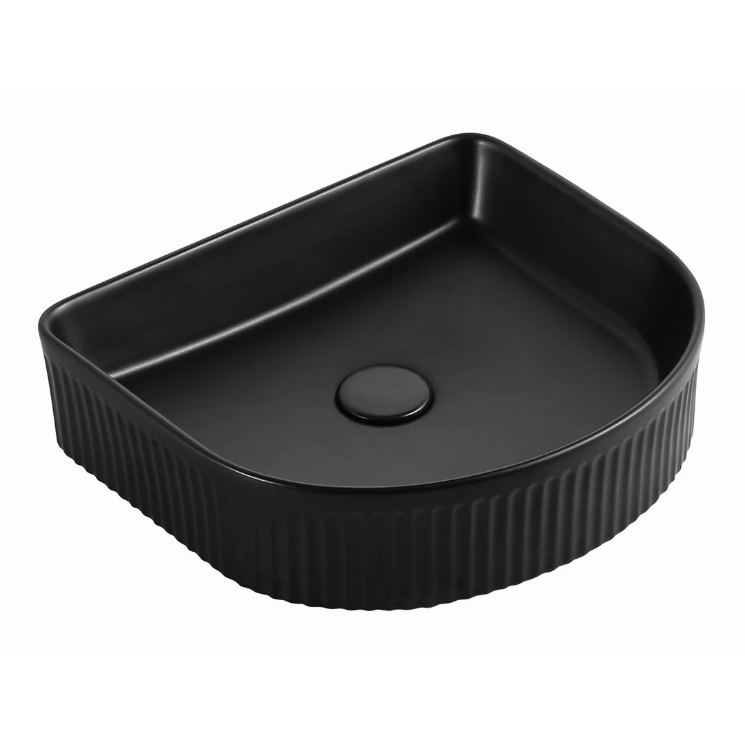 OTTI ARCHIE CERAMIC 415X365X100 MATT BLACK BASIN (CENTER WASTE HOLE) - Image 2