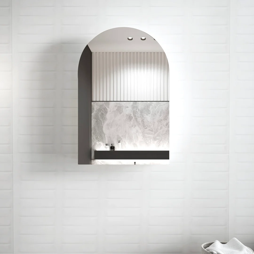 Otti Archie Shaving Cabinet 900X600X150 Plywood Black Oak - Image 2