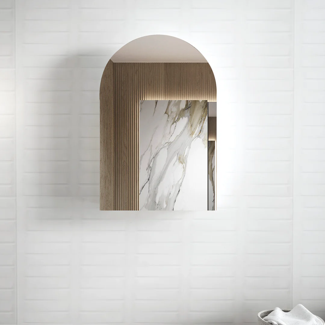 Otti Archie Shaving Cabinet 900X600X150 Plywood Natural Oak
