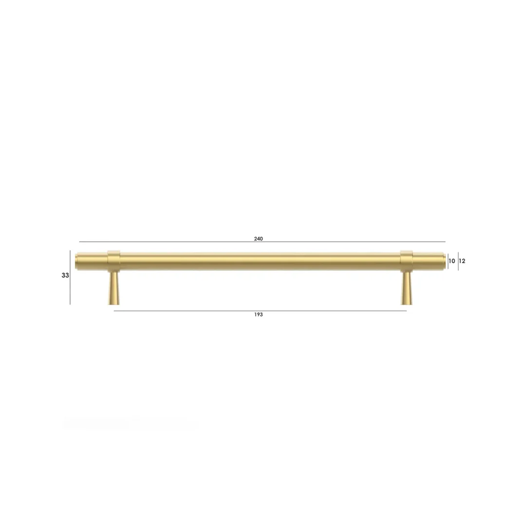 Otti Astor - 192/240Mm Brushed Brass Handle (192Mm Hole To Hole ; 240Mm Total Length) - Image 2