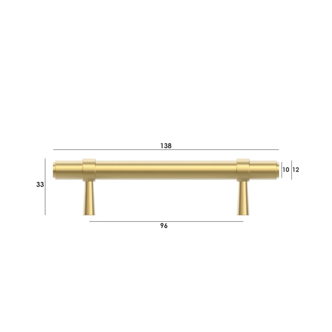 Otti Astor - 96/138Mm Brushed Brass Handle (96Mm Hole To Hole ; 138Mm Total Length) - Image 2