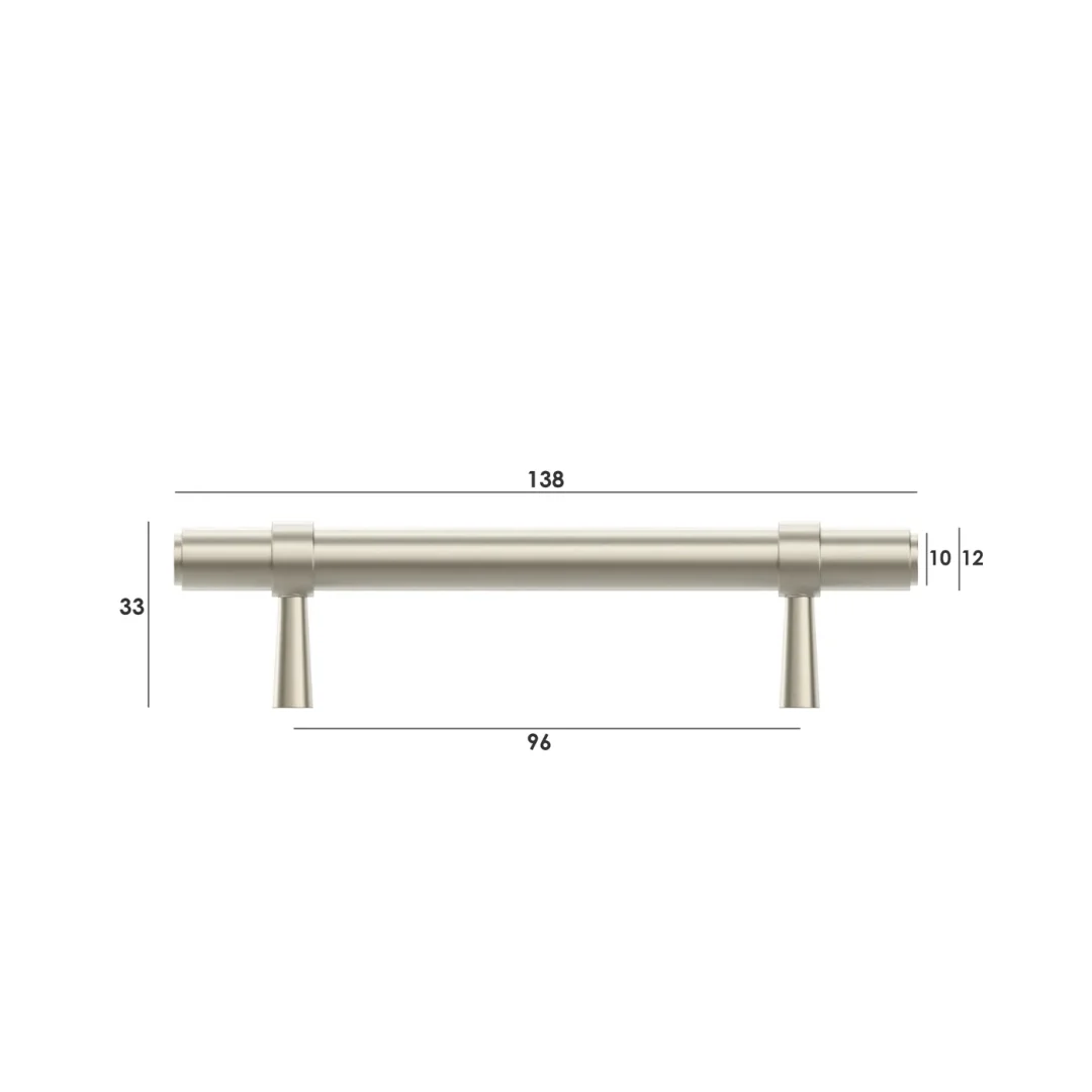 Otti Astor - 96/138Mm Brushed Nickel Handle (96Mm Hole To Hole ; 138Mm Total Length) - Image 2