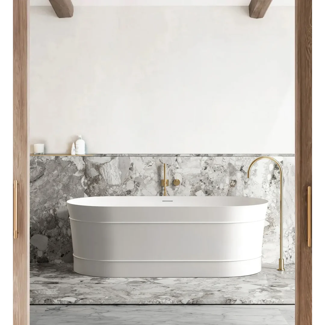 Otti Attica Bondi 1500X800X580 Matte White Freestanding Bath With Overflow. - Image 3