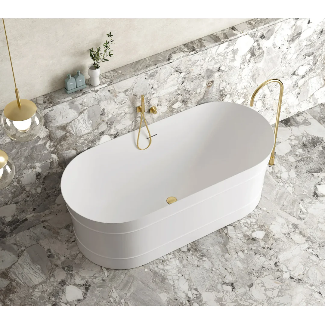 Otti Attica Bondi 1500X800X580 Matte White Freestanding Bath With Overflow. - Image 4