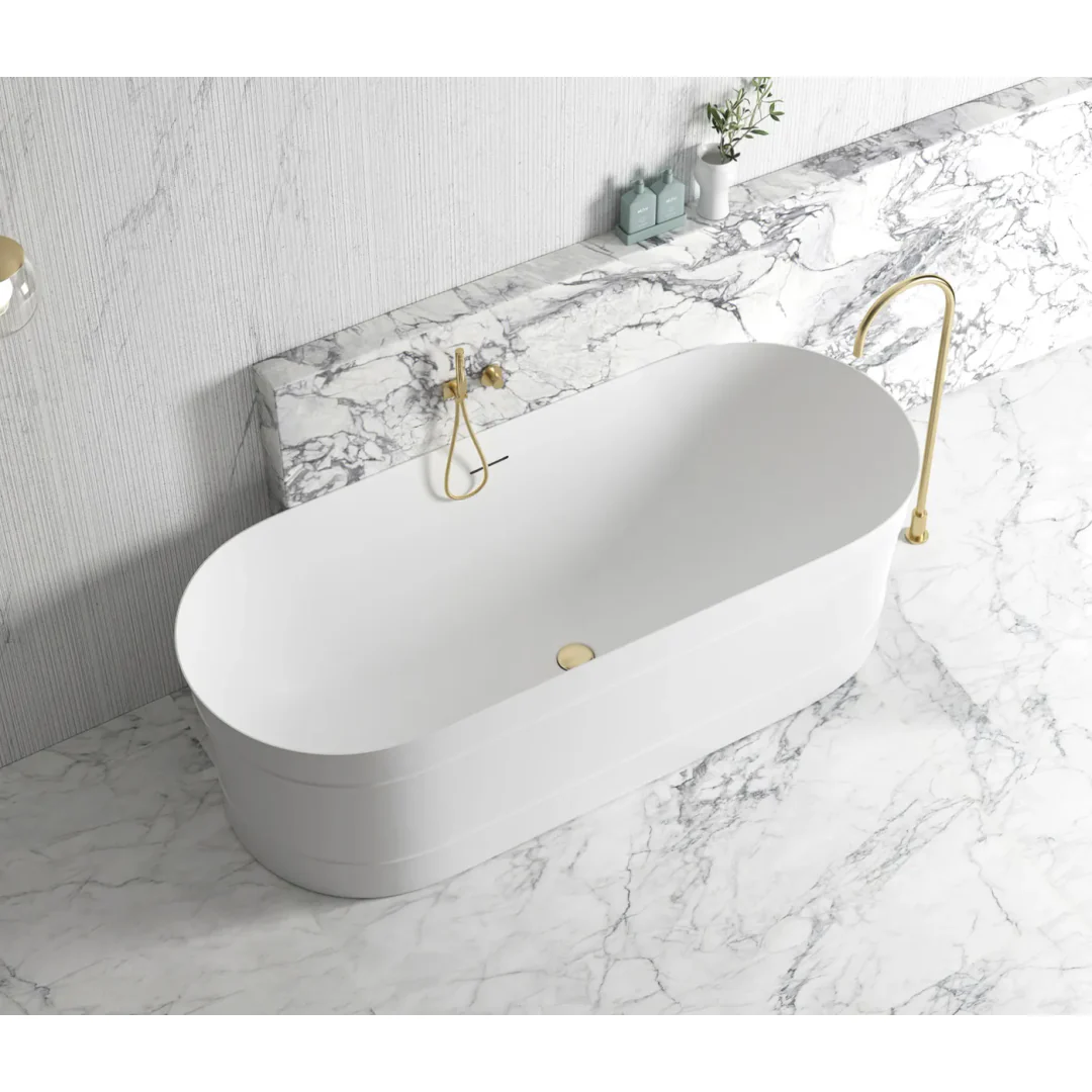 Otti Attica Bondi 1700X800X580 Matte White Freestanding Bath With Overflow. - Image 3