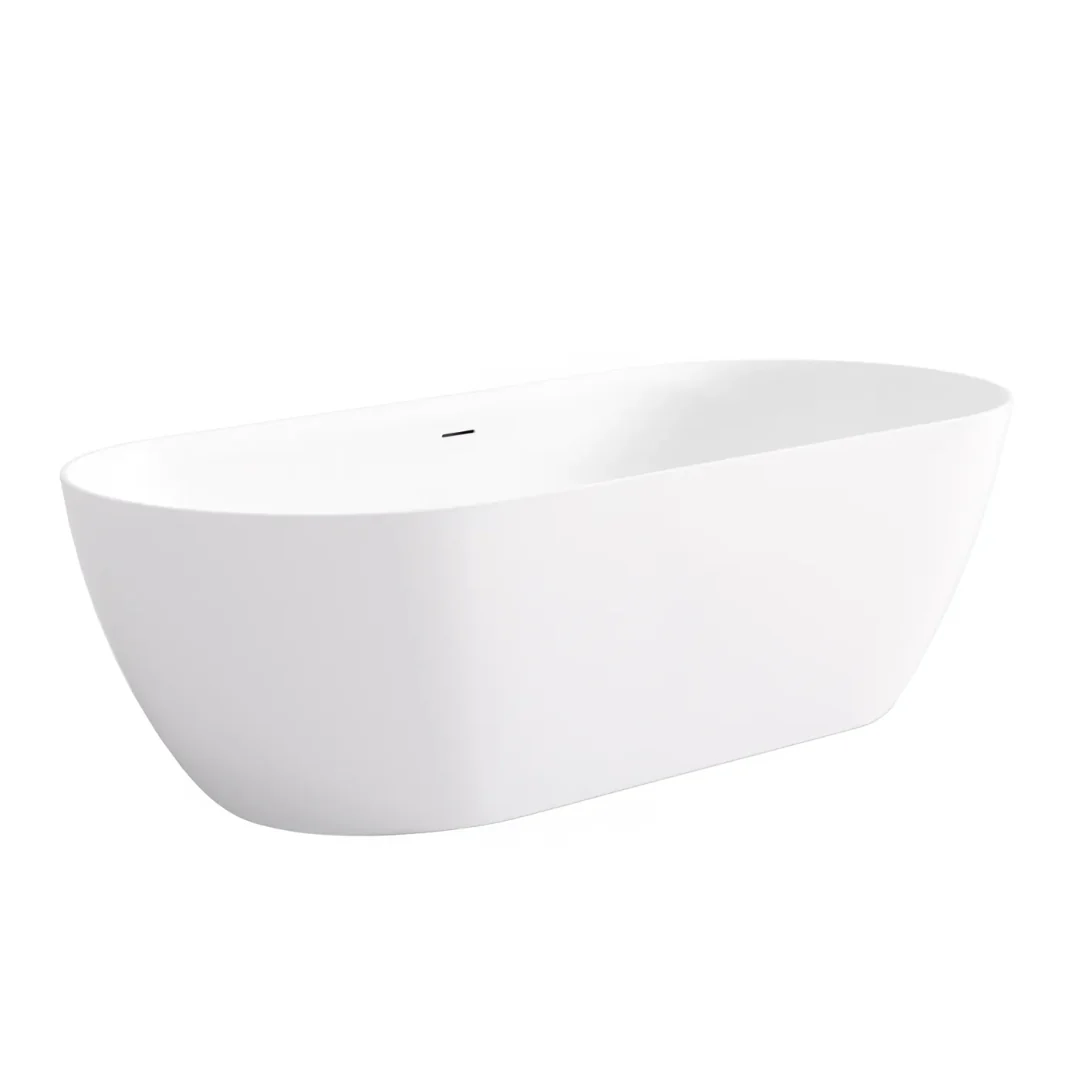 Otti Attica Manolo 1530 Gloss White Freestanding Bath With Overflow