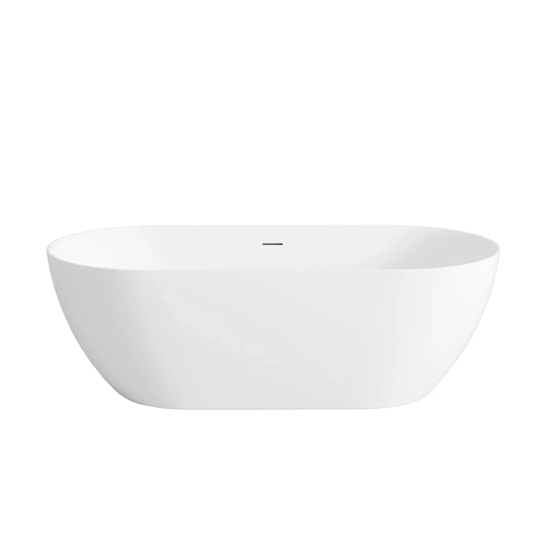 Otti Attica Manolo 1530 Matte White Freestanding Bath With Overflow